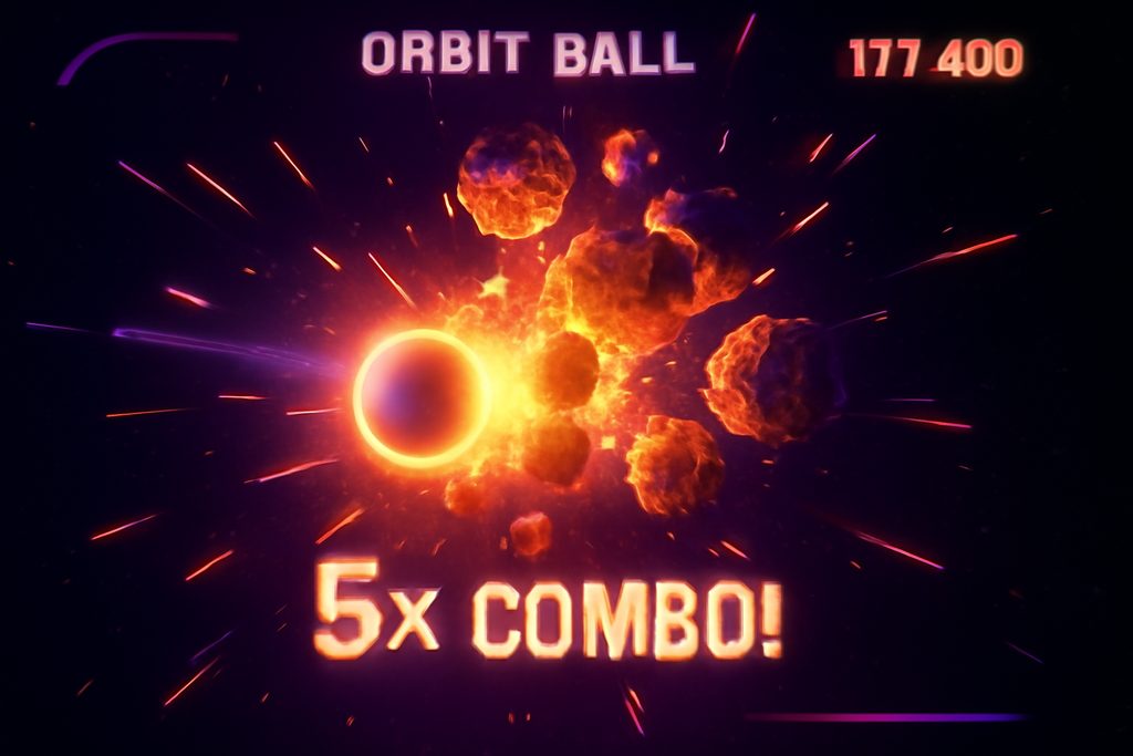 Orbit Ball showing combo multiplier explosion